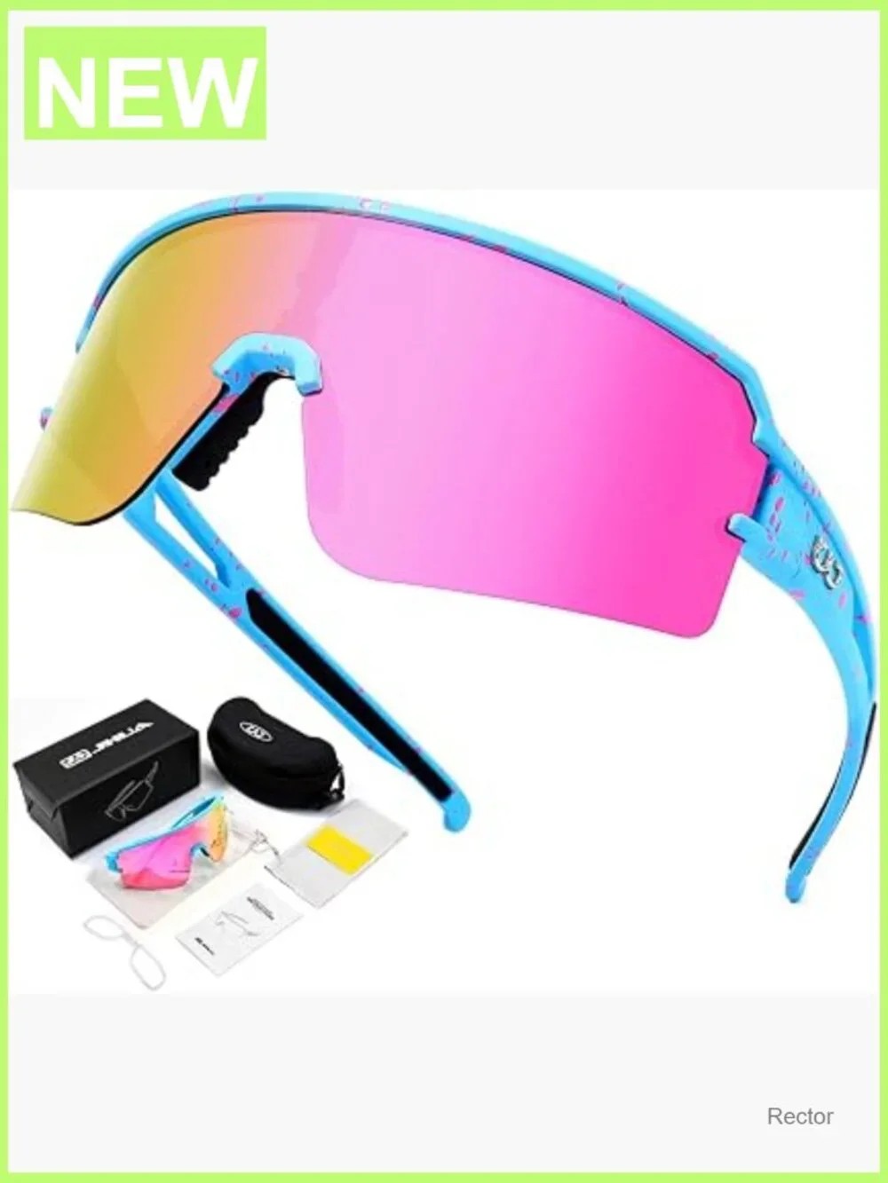Polarized Sports Sunglasses UV400 Protection TR90 Frame Cycling Running Fishing
